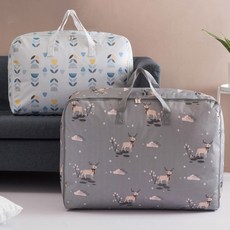 北歐簡約棉被袋 幼稚園幼兒園兒童防水600D加厚牛津布棉被收納袋換季收納防潮防霉寢具整理袋衣櫃衣櫥宿舍收納, 1個, 600D藍色三角,中號50*35*22