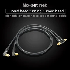 Hi-Fi Fine RCA 케이블 4N OFC HIFI 2RCA-2RCA 남성-남성 오디오 케이블 메인 코어 독립 차폐 한 쌍, 06 NO NET C-C, 03 0.75m