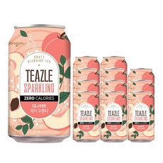티즐 스파클링 피치우롱티, 340ml, 12개
