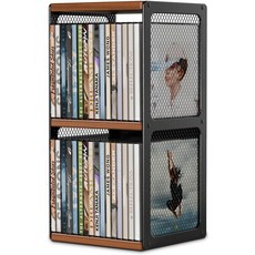 QILICHZ CD 보관 홀더 랙 정리함 우드 디스플레이 32 케이스 보관함 카세트 테이프 CD용 큐브 홈 오피스 비디오 게임