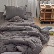 나라데코 테디 곰돌이 어린이 모달100 귀여운 키즈 차렵이불 SS, Q/K이불 단품(200x230cm), 그레이
