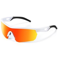 Vcarsian 아동용 선글라스 편광 청소년 야구 선글라스 소프트볼 사이클링 스포츠 선글라스 남아 여아 A3-블랙 컬러 도트 그린 단일 사이즈, B9-화이트 블랙+무지개