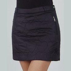 겨울 하트 누빔 패딩 기모 라운딩 H라인 여성 골프 웨어 흰색 검정 랩 스커트 속 반 바지 빅사이즈 큐롯