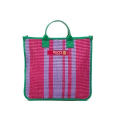 구찌 중고 2016-2025 키즈 우븐 캔버스 로고 피렌체 1921 토트 백