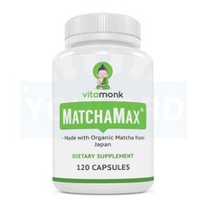 비타몽크 말차맥스 말차 일본 녹차 추출물 750mg 카테킨 120캡슐 유로드, 1개