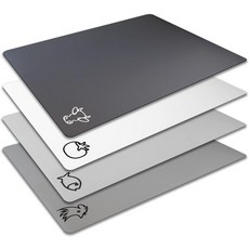 푸드 아이콘 BPA 프리 다공성 없음 100% 미끄럼 방지 등 및 식기세척기 안전 독특한 모던 뉴트럴 컬러가 포함된 포투지 유연 플라스틱 도마 매트 4종 세트, 4 Gray