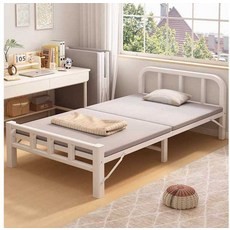 슈퍼싱글 침대프레임 접이식 침대 틈새 선반 벽보드, (화이트 120CM) 소프트 헤드