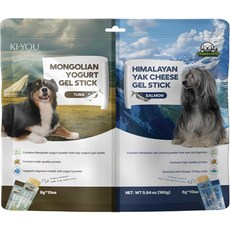 KI-YOU 寵物零食 蒙古優格凝膠棒 (鮪魚口味) & 喜馬拉雅氂牛肉乾酪凝膠棒 (鮭魚口味) 寵物點心, 8g, 10, 鮪魚