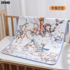 DFMEI 寶寶隔尿墊a類可水洗生理期牀墊透氣大尺寸防漏嬰兒牀墊子, 1個, 定位印花隔尿墊【天馬行空】