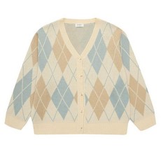 에꼴리에 세이브존03 아가일 브이넥 니트 가디건 22D5087-BE (42529171)