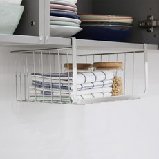 아이넥스 상부장 걸이형 바스켓 (대), 1단, 1개, 실버, 1단