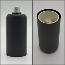 CE/UL 플라스틱 소켓 철 커버 램프 홀더 실버/골드/블랙 마감 조명 2 개, 01 E14, 12 Black