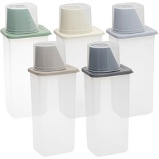 Easy & Free Clean Keep Multigrain Container 冰箱收納盒 1200ml 5 件套, 白色+綠色+木灰色+海洋灰色+藍色, 1組