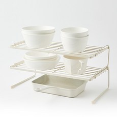 [한샘] 주방정리용품 SOK 마일드 2단 정리대 L 크림 - 싱크대선, 0219302그릇정리선반L, 1개