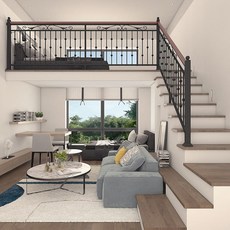 철제난간 담벼락 난간대 야외 울타리 주택 마당 담장 난간, 스타일 10 계단 손잡이 1m