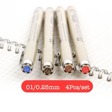 일본 사쿠라 피그마 마이크론 컬러 파인 라이너 펜 세트 01 포인트 드로잉 스케치 마커 미술 용품 ​​Tekene, [05] 4pcs 05