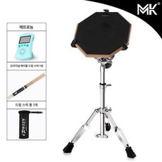 드럼패드 입문용 페달 초보자 악기 연습기 교육 타악기, 1개, 블랙 드럼 + 스네어 스탠드 + 메트로놈 B