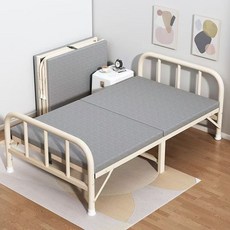 침대 휴대용 접이식 침대 1인용침대, 그레이
