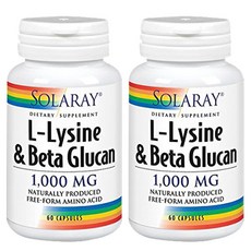 Solaray 左旋離胺酸β-葡聚糖膠囊 1000mg, 60顆, 2罐