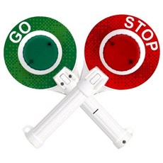 유아기관 횡단보도 교통안전 수업용 양면신호봉 늘봄학교 교통법규학습 교통질서수업, 1개, 그린레드