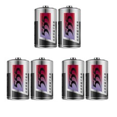 D型【翻頁鐘專用】555虎頭牌1號電池1.5V 熱水器鋅錳乾電池, ６顆, 6