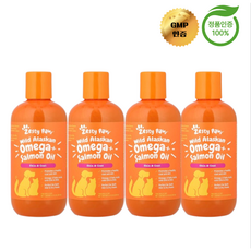 2+2 제스티 포우즈 야생 알래스카 오메가 + 연어 오일 강아지 및 고양이용 251ml, 4개