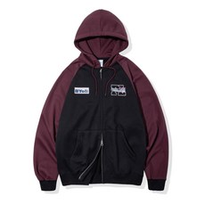 코드그라피 래글런 배색 후드 집업_블랙 110129