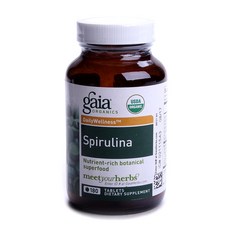 gaia HERBS 螺旋藻片, 180顆, 1罐