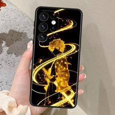 귀멸의칼날 젠이츠 갤럭시케이스 삼성 귀칼 S23 S24 S20 S22 번개의호흡 S21, 캔버스, 파랑