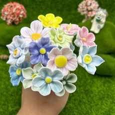 景德鎮 陶瓷花束 永不凋零陶瓷永生花, 10朵手作花+1荷葉+1花蕊（如需指定顏