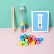 寶寶數字認知夾珠配對玩具，蒙氏早教益智玩具，兒童數學啟蒙，數量顏色配對, 1個, 試管夾珠子
