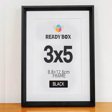 레디박스 사선 벽걸이 스탠드 액자 프레임 우드 원목 전시 장식 인테리어 매트지 포함, 1개, 블랙