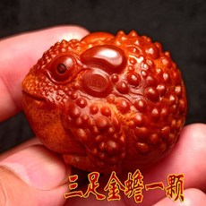 Wendy 金蟾蛤蟆頭一對 巴西進口大籽橄欖核雕刻 文玩健身手球 男女士盤玩佳品, 1個, 手工尺寸3.4釐米左右一顆