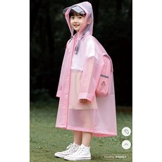 YUCHENG 雨程 兒童透明連帽雨衣 輕便加厚加長