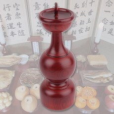 원목 옻칠 촛대 1P 제사 차례 제기 추석 명절 제삿상, 1개