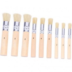 예술가를 위한 9pcs 스텐실 페인트 브러시 세트 유화용 천연 브리스틀 나무 손잡이와 DIY 프로젝트 및 홈 데코용 공예품, 예술가를 위한 9pcs 스텐실 페인트 브러시 세트 유화