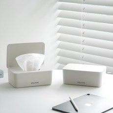 스토리빙 물티슈 보관 케이스 디스펜서 박스, 화이트, 2개