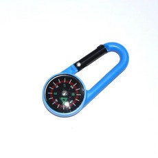 야외 나침반 Carabiner 미니 캠핑 키 체인 등산 하이킹 배낭 버클 생존 선물, Light Blue, Color: 1. Light Blue