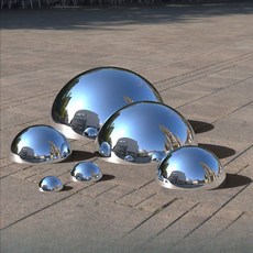스텐 미러볼 반구형 야외 정원 조형물 광각 거울, A. 9MM 반구 0 .0 두께의 자연색