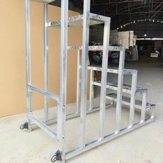 特厚臺階梯梯子家用小樓梯登臺踏步三四多層步梯戶外落地, 工業鋼梯五層100長100深100高帶後, 1個