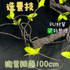 慢慢爬 造景枝 爬蟲裝飾, 1個, 嫩葉細藤-100cm