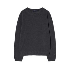 예일 YALE 코지 라운드 니트_차콜