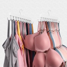 ECLATIS Vizirwpfot 옷장 오거나이저용 브라 행거 20개의 후크가 있는 탱크 탑 공간 절약형 조절 가능한 목재 효율적인 수납 정리함 및 보관 기숙사 아파트에 적, 2