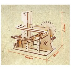 나무 구슬 런 퍼즐 철구 기계식 트랙 조립 건설 모델, 1개, 1. rope ladder