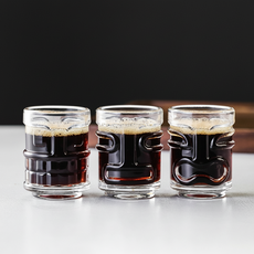 개성 있는 페이스 패턴 유리 소주잔 홈술잔 50ml 2p 세트, MR101 하와이안, 소주잔 50ml (B타입)