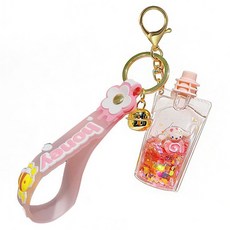 Tiger Pavilion 스트랩 앤 파우치 팬던트 시나모롤 키링, 1개, 핑크