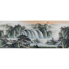純手繪山水畫裝飾畫, 參考詳情頁