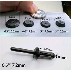 台灣製造 orx 塑膠拉釘槍 拉鉚拉帽拉丁槍 適合汽車內飾塑膠板頂蓬地毯固定, 1個, 6.6mm*17.2mm釘20支（不含槍