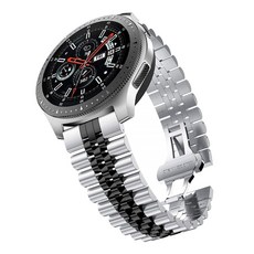 가민 포러너 165 55 호환 더블버튼 메탈 스트랩, 실버-골드(20mm)