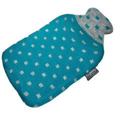 德國fashy藍色方點針織冷熱水袋保暖袋，柔軟舒適，安全耐用，四季皆宜, 1個